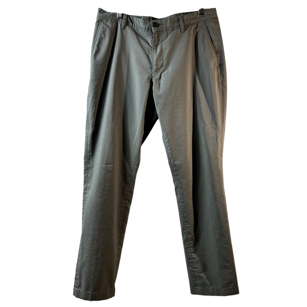 Perry‎ Ellis Gray Slim Fit Stretch Slacks Pants 34 x 32 (2934)